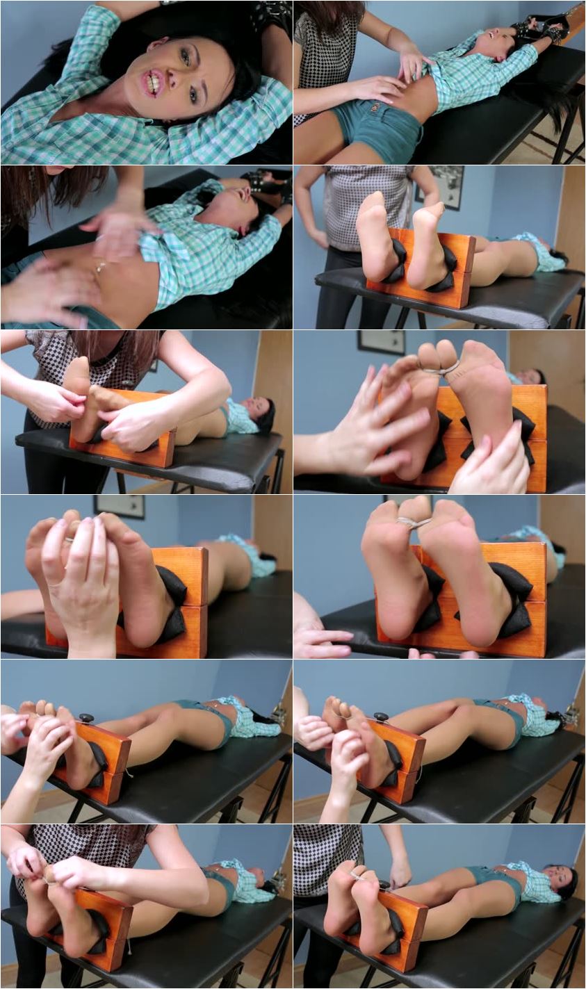 Tied toes tickled in nylon - Gina Devine - Tickling Submission tickled feet  - HD/MP4