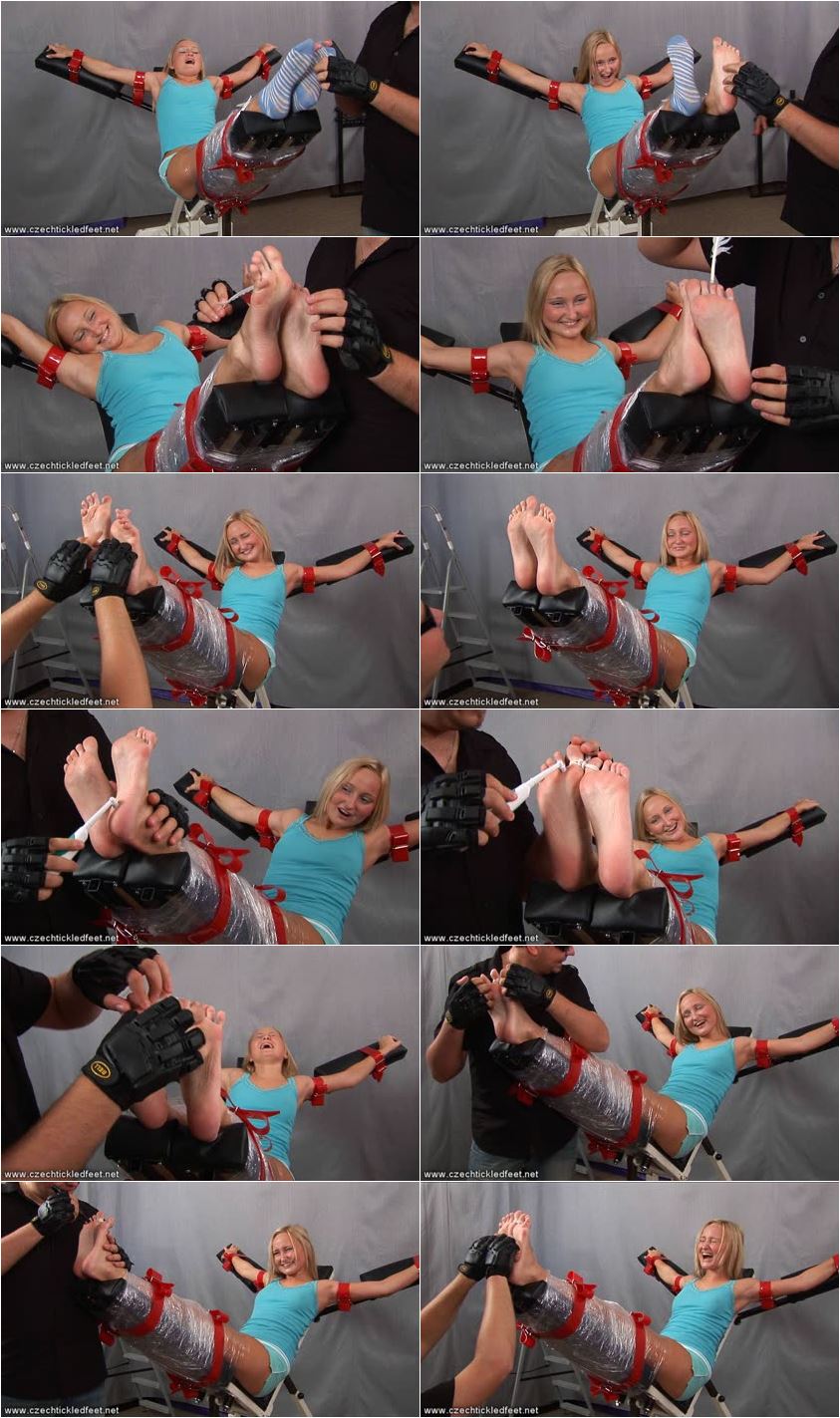 Ticklish test on Johana - Tickling Submission tickled feet - SD/WMV