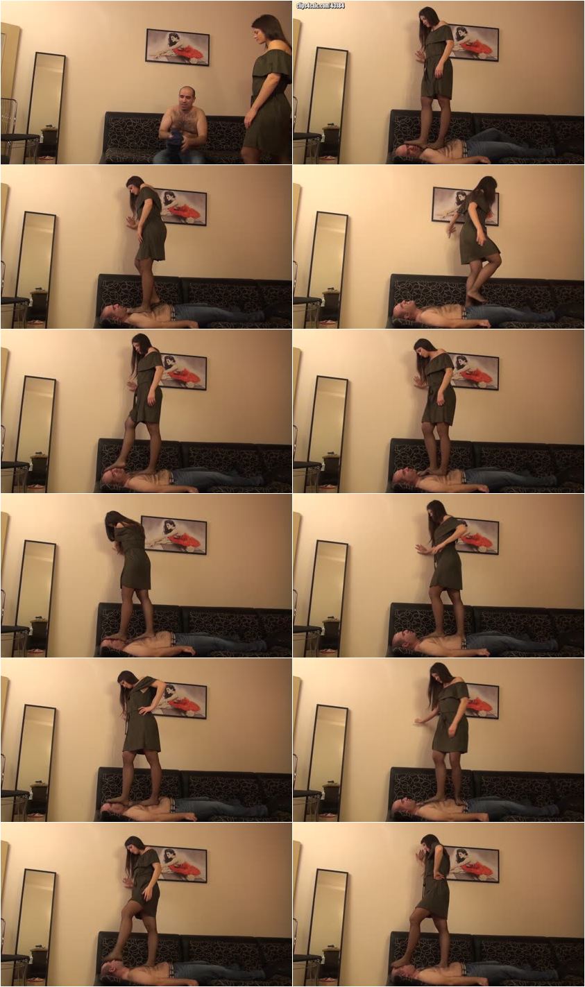 Screenlist CAROLINA - Using My Financial Slave Underfoot - BRUTAL Trampling In Pantyhose PART1 - HD/WMV