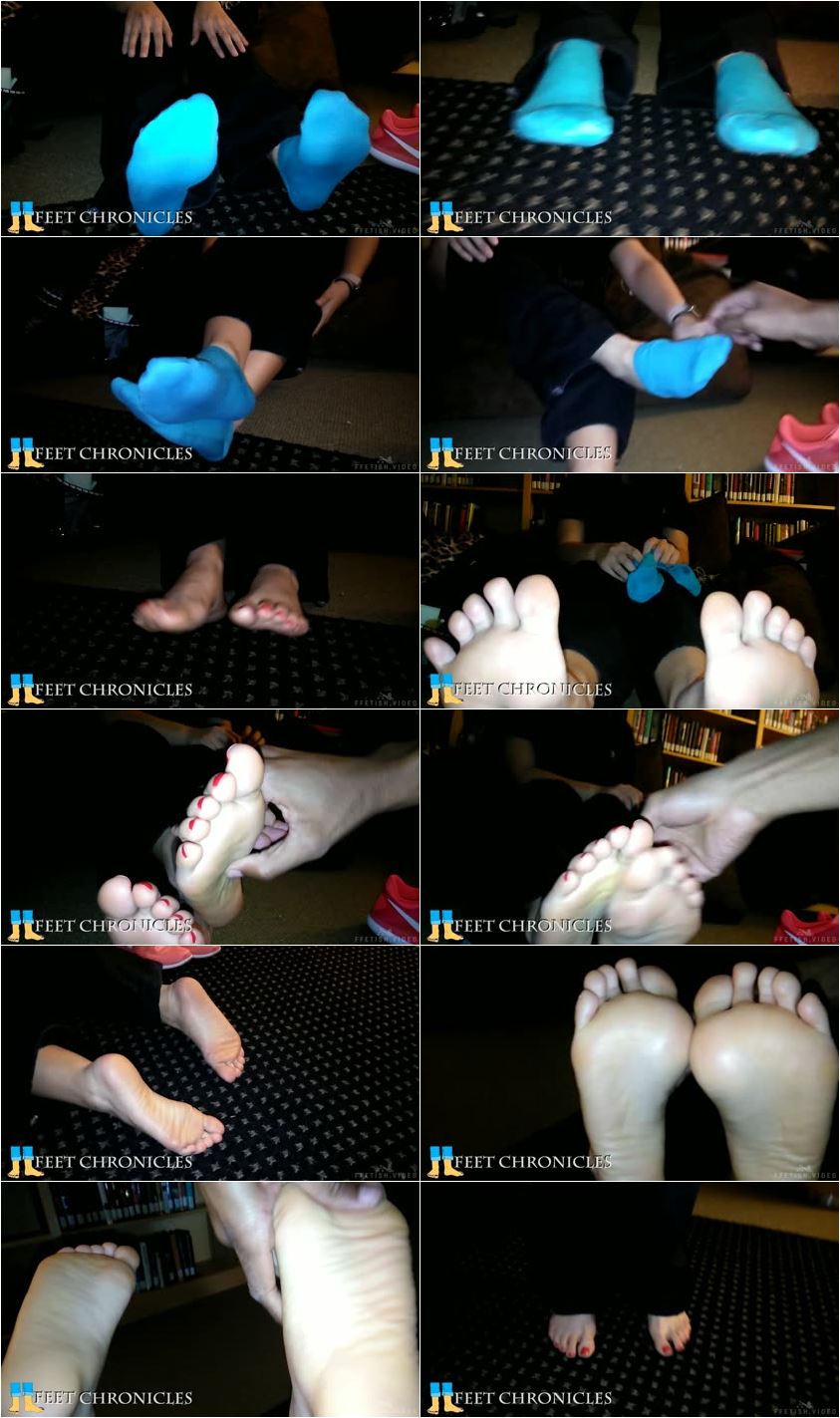 Tayshas sexy bright red toes in the dark - publicfootfetish - Full HDMP4