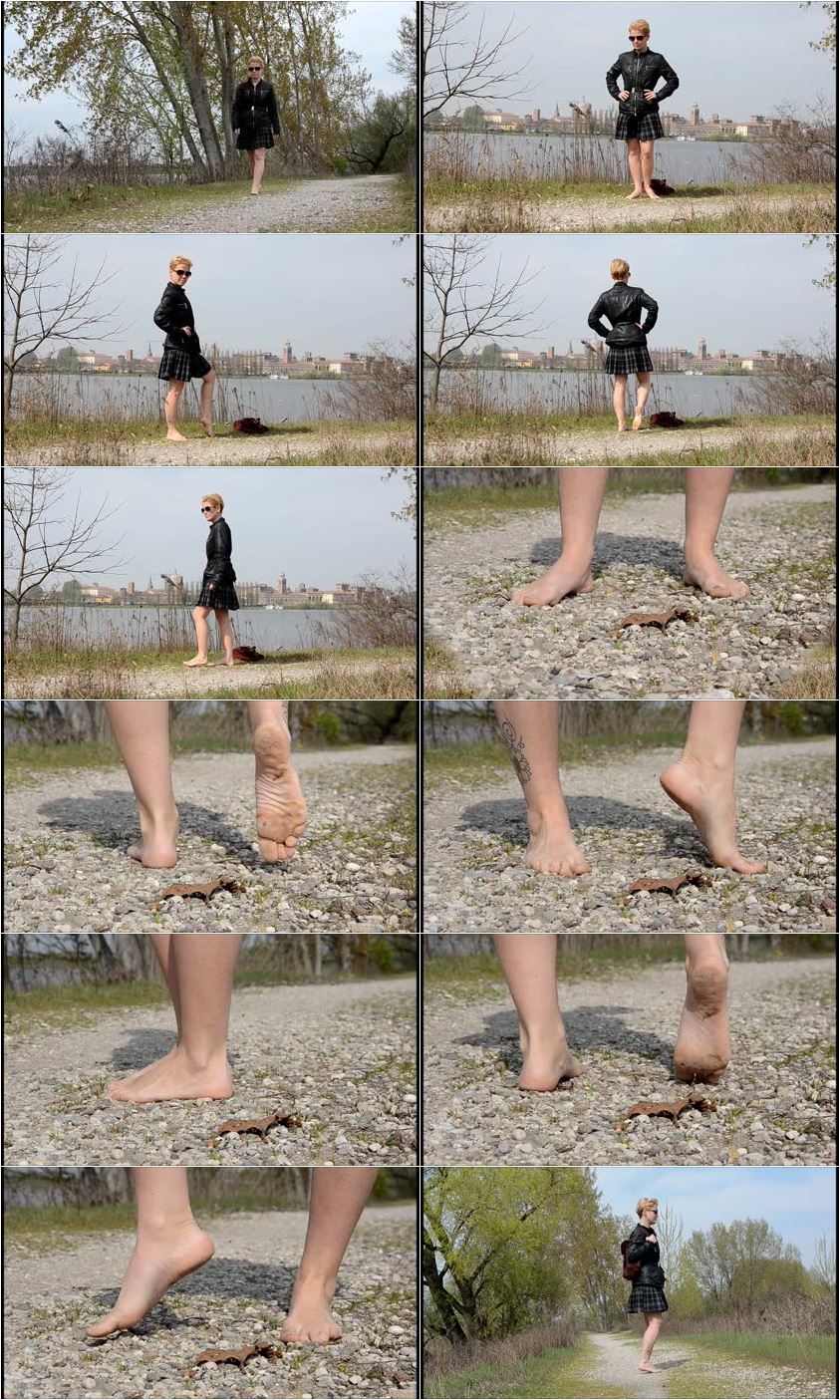 LADY O barefooting on sharp gravel - Barefoot Urban Girls - SD/WMV