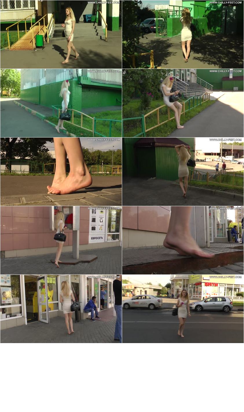 Screenlist A barefoot girl in a white dress. Part 1 - Full HD/MP4