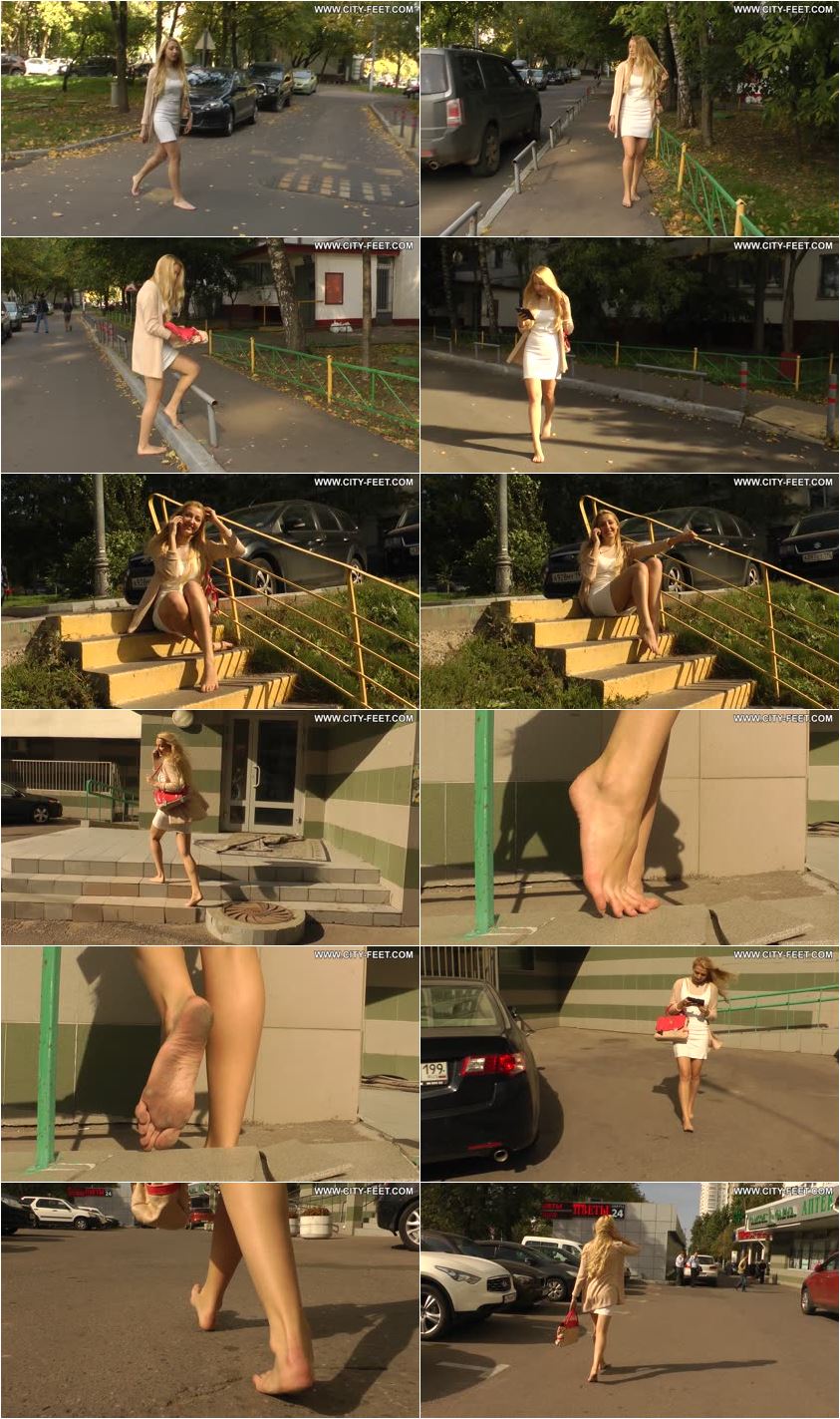 Screenlist A barefoot blonde in a white dress. Part 1 - Full HD/MP4