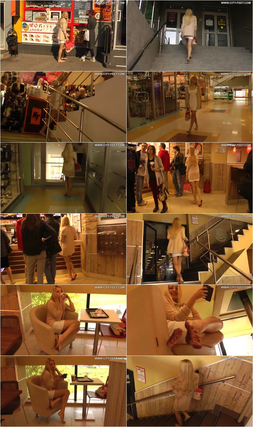 Screenlist A barefoot blonde in a white dress. Part 2 - Full HD/MP4