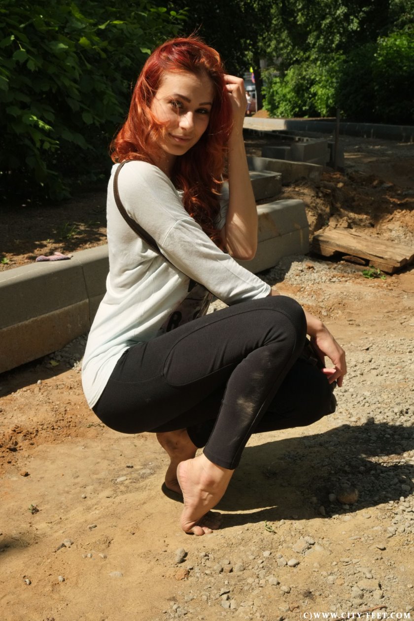 Cover 3 A redhead girl walks barefoot. Part 2 - Full HD/MP4