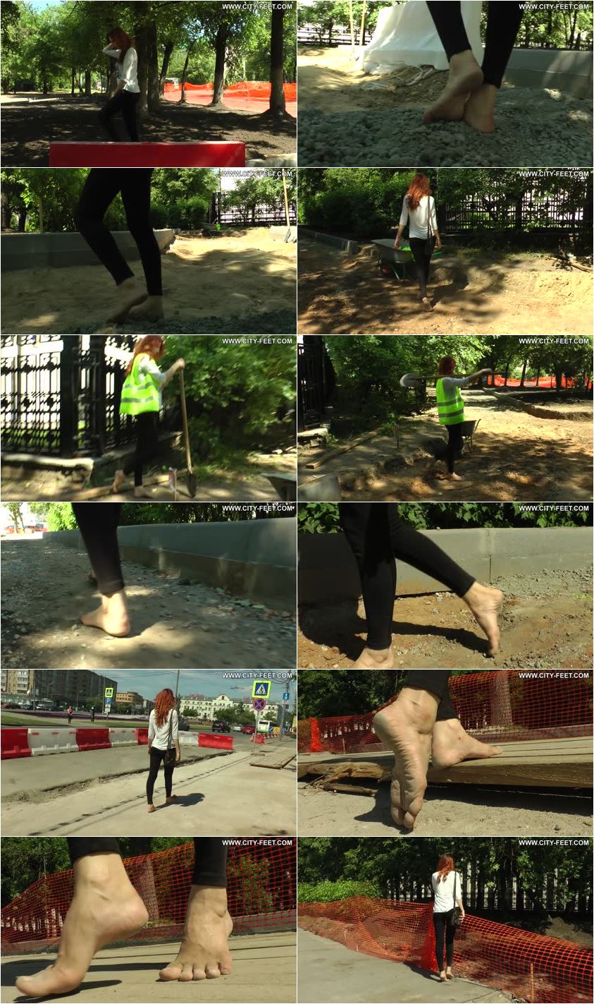 Screenlist A redhead girl walks barefoot. Part 2 - Full HD/MP4
