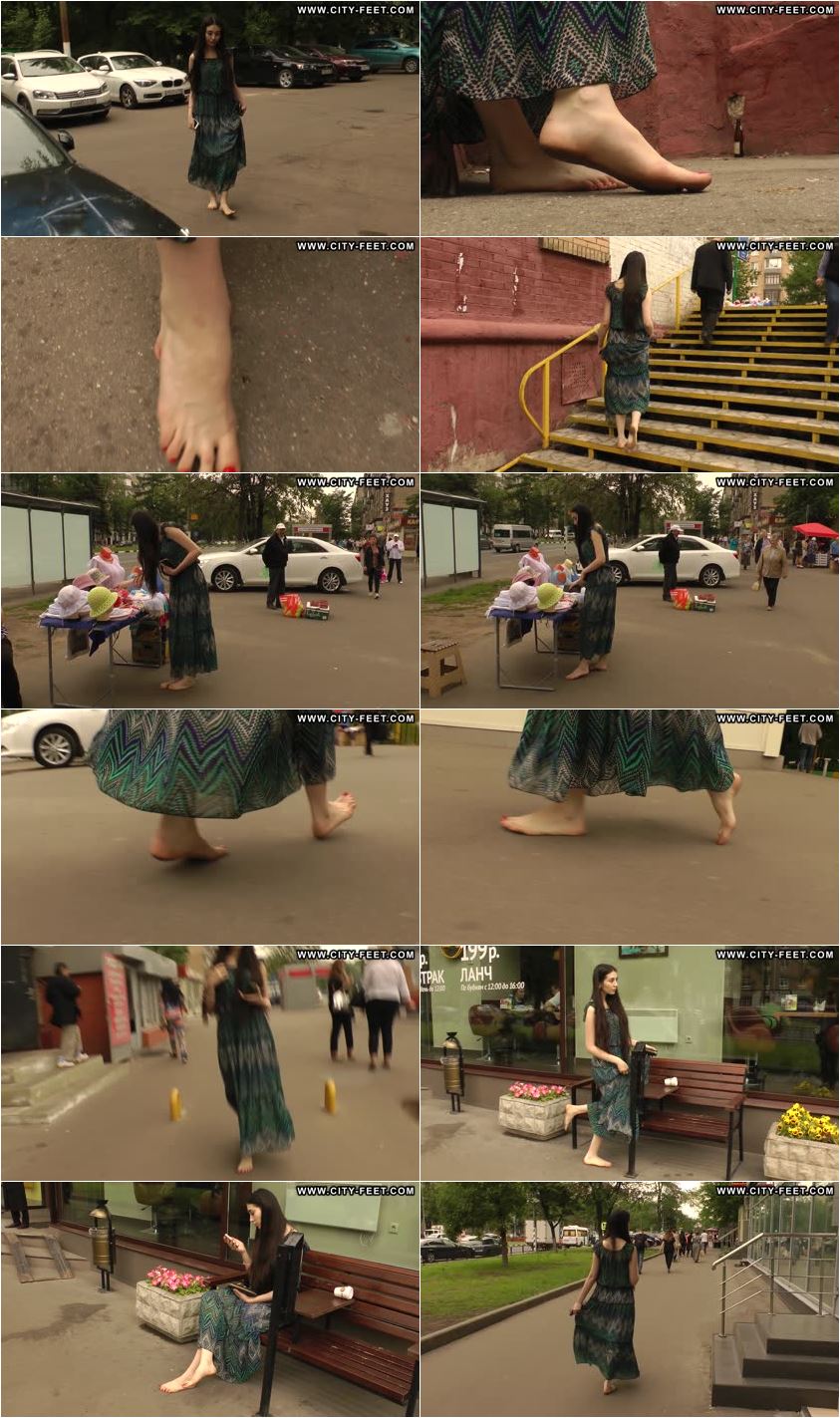 Screenlist Barefoot brunette in a long skirt. Part 1. - Full HD/MP4