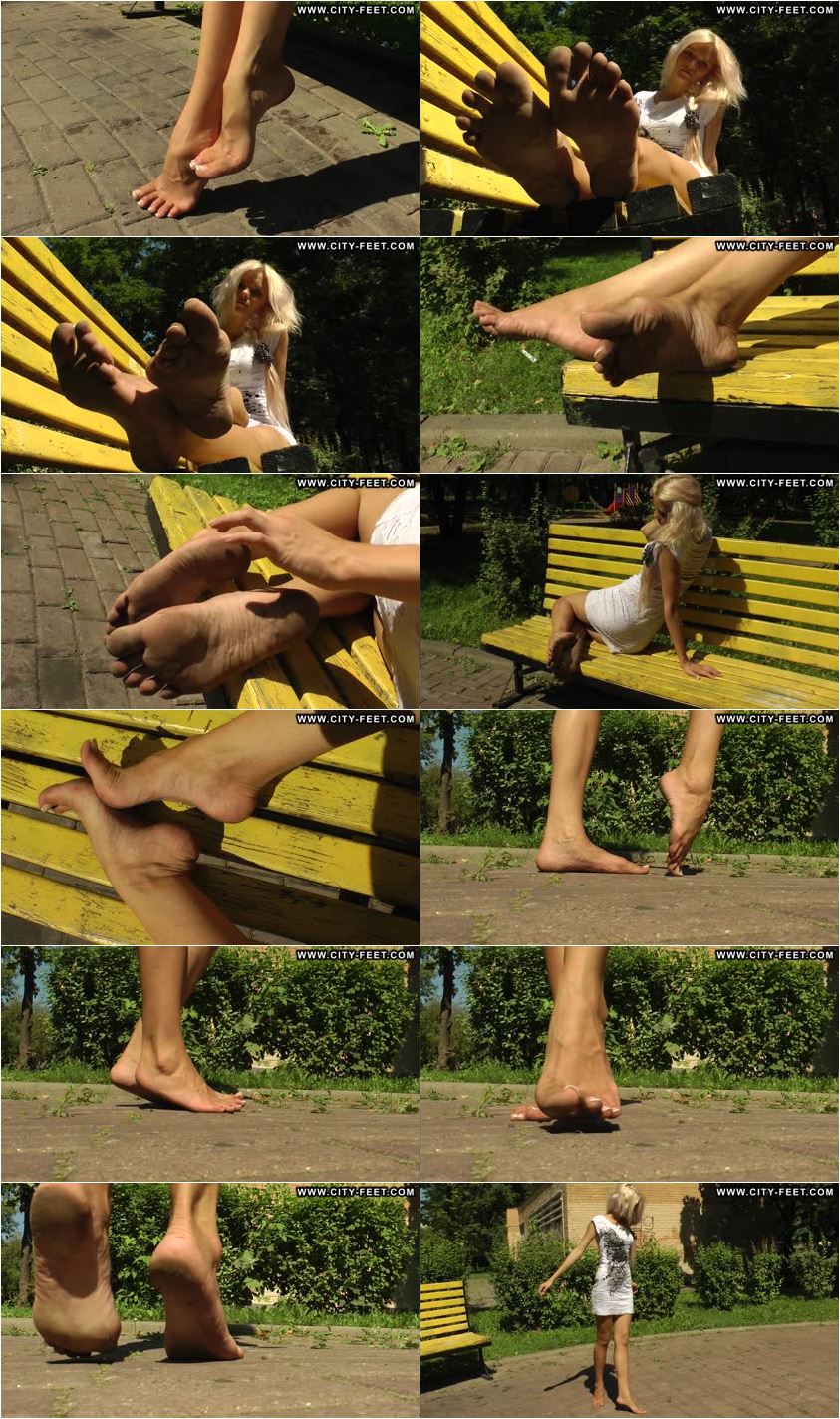 Screenlist Slender blonde in white dress. Part 4. - Full HD/MP4