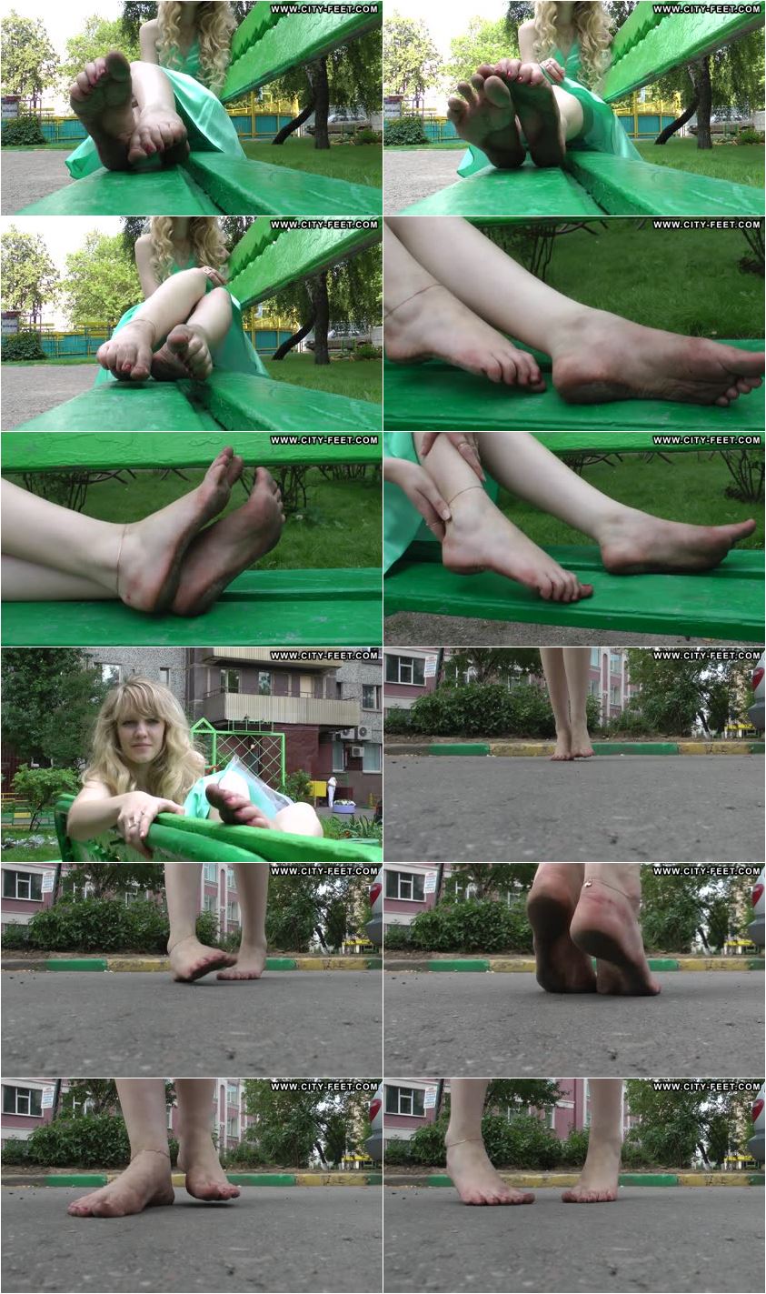 Screenlist Barefoot girl in sea-green dress. Part 4. - Full HD/MP4