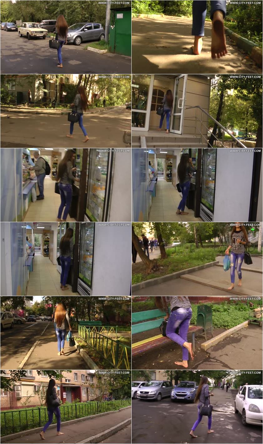 Screenlist City Feet - A slender girl in the blue jeans. Part 1. - Full HD/MP4