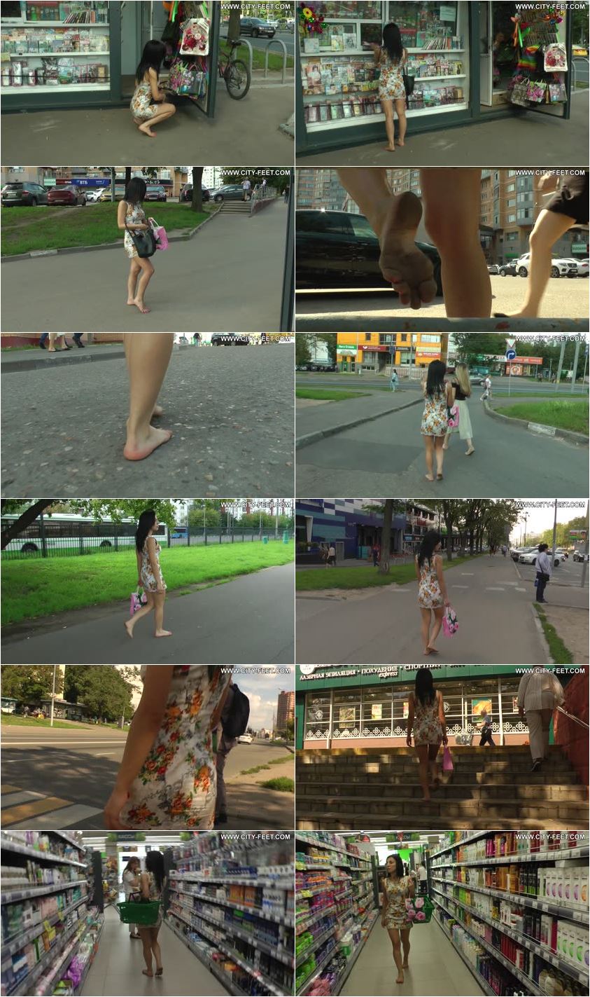 Screenlist City Feet - A brunette in a short dress. Part 3. - Full HD/MP4