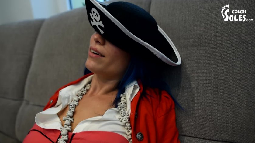 Drunk Wife Porn Costume - Drunk pirate girl foot worship on Halloween - Czech Soles - Full HD/MP4