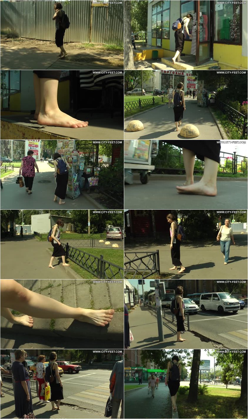 Screenlist City Feet - A slender barefoot brunette. part 1. - Full HD/MP4