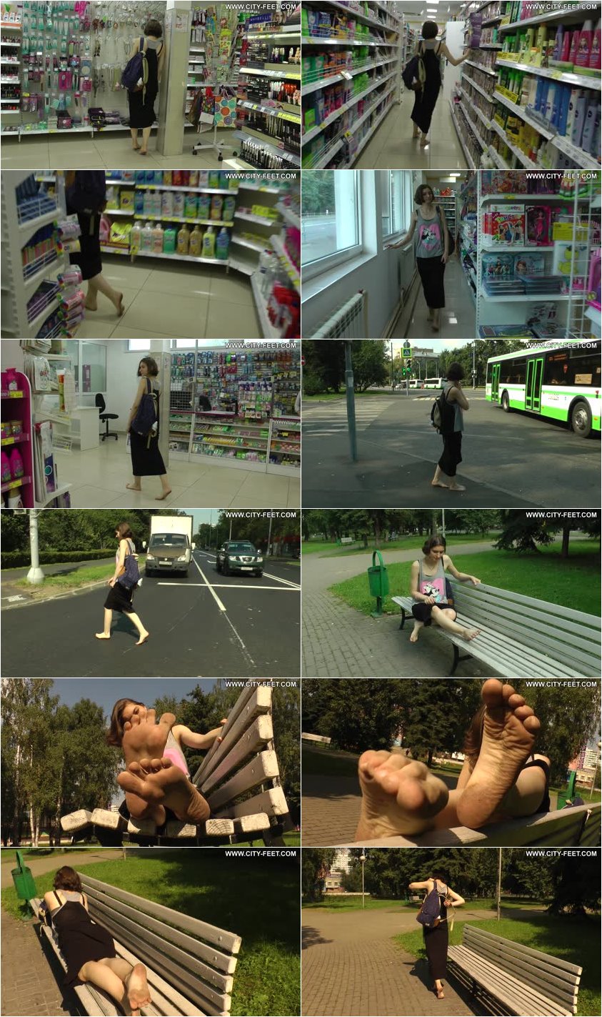 Screenlist City Feet - A slender barefoot brunette. part 4. - Full HD/MP4