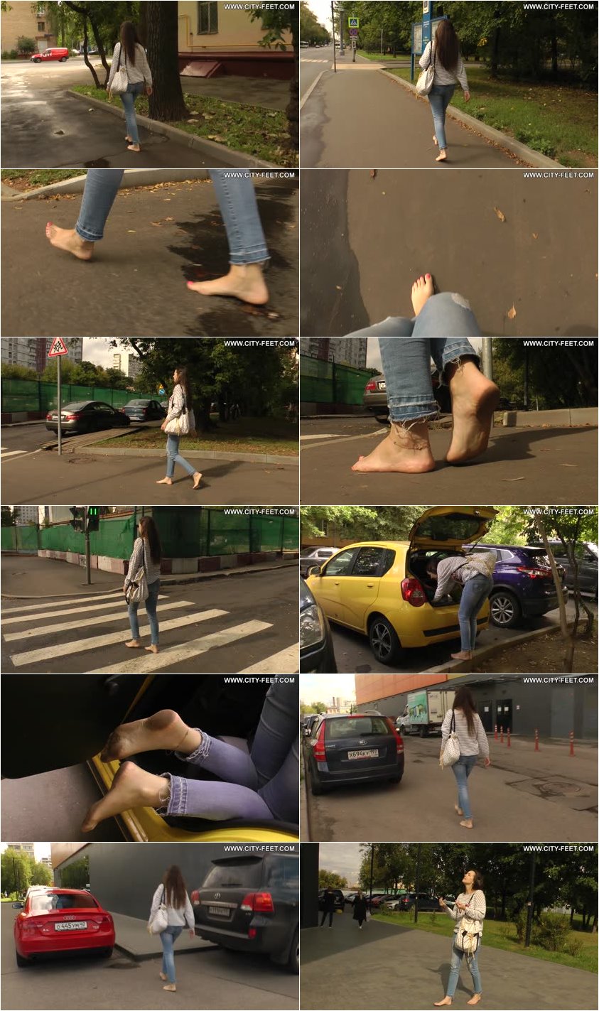 Screenlist City Feet - Barefoot in the wet street. Part 1. - Full HD/MP4