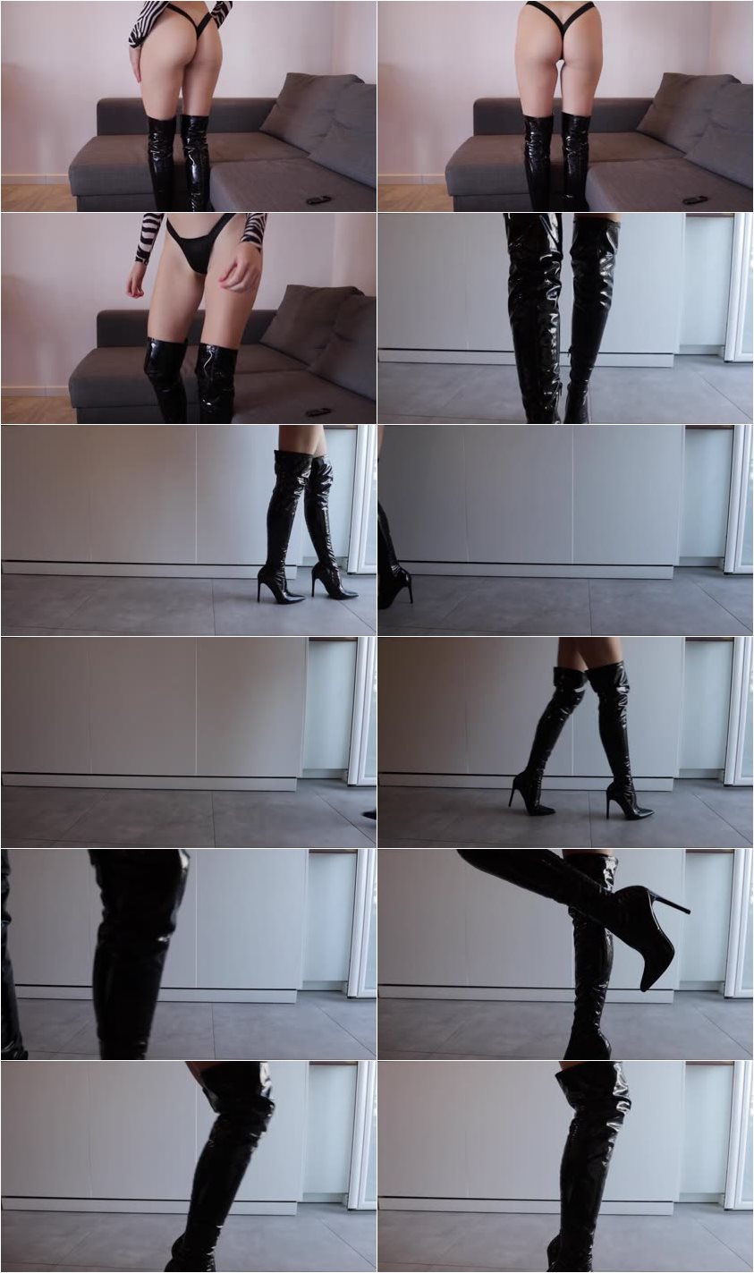 Latex Boots Worship - Godessamber - HD/MP4