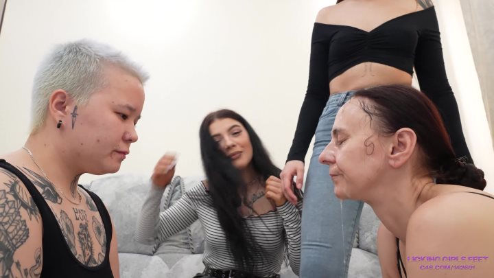 Cover 3 LICKING GIRLS FEET - Alisa And Nelly - A Reward For Pathetic Whores! (4K) - 4K Ultra HD/MP4