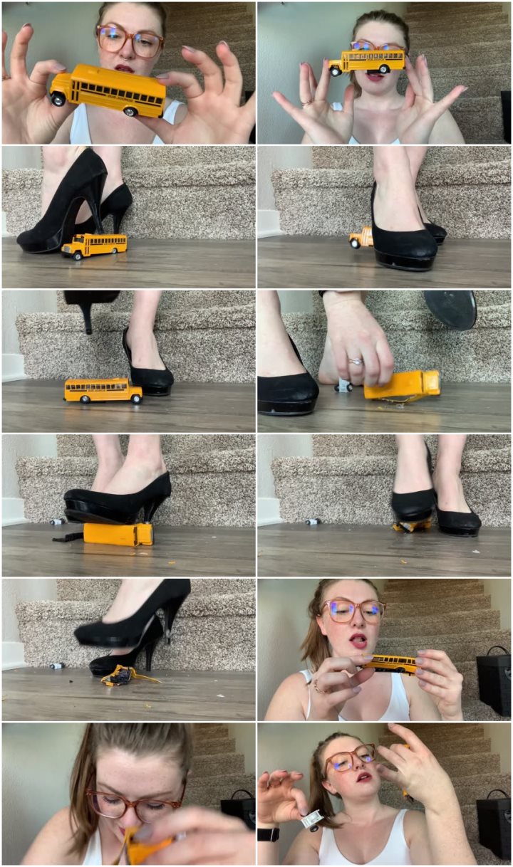 Bus crush with high heels + vore - Freckled Feet - Full HD/MOV