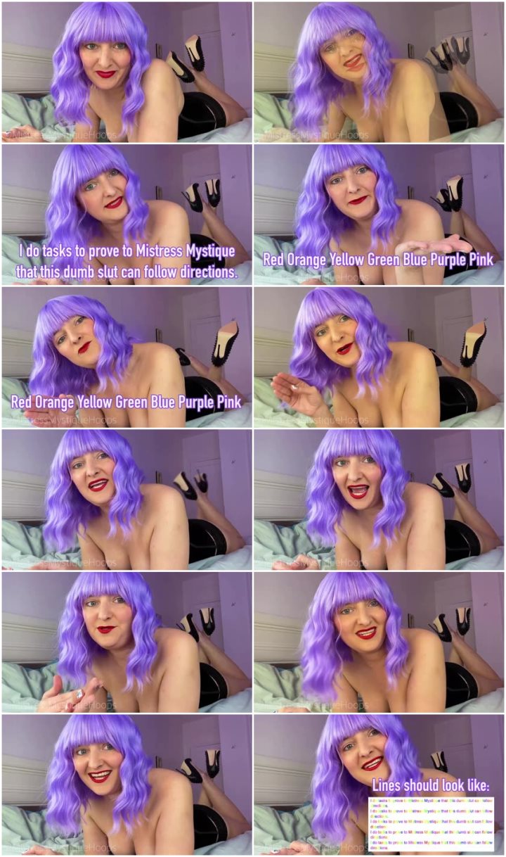 Screenlist mistressmystique - Rainbow Typing Task for Submissive Sluts - Full HD/MP4