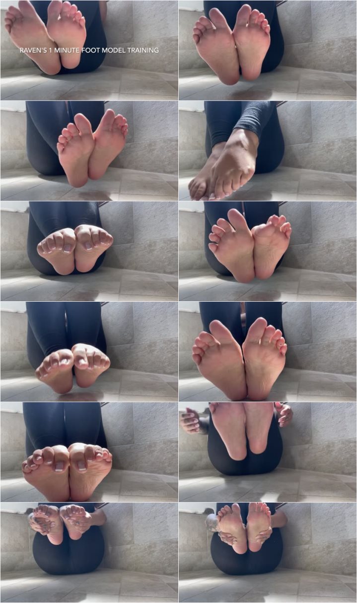 Screenlist xanaspalace - Raven's One Minute Foot Model Training - Full HD/MP4