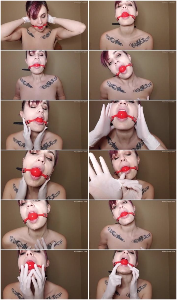 Screenlist Nina Crowne - Ball Gag & Latex Gloves - HD/MP4