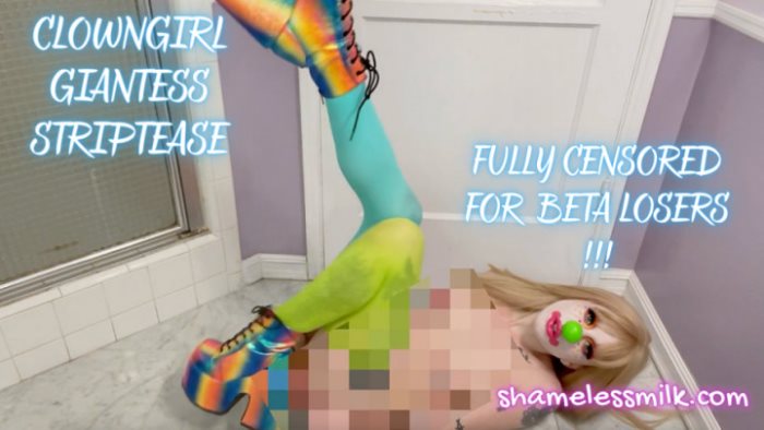 Cover 2 moreshameless - Betafied Silly Clowngirl Giantess Striptease - Full HD/MP4