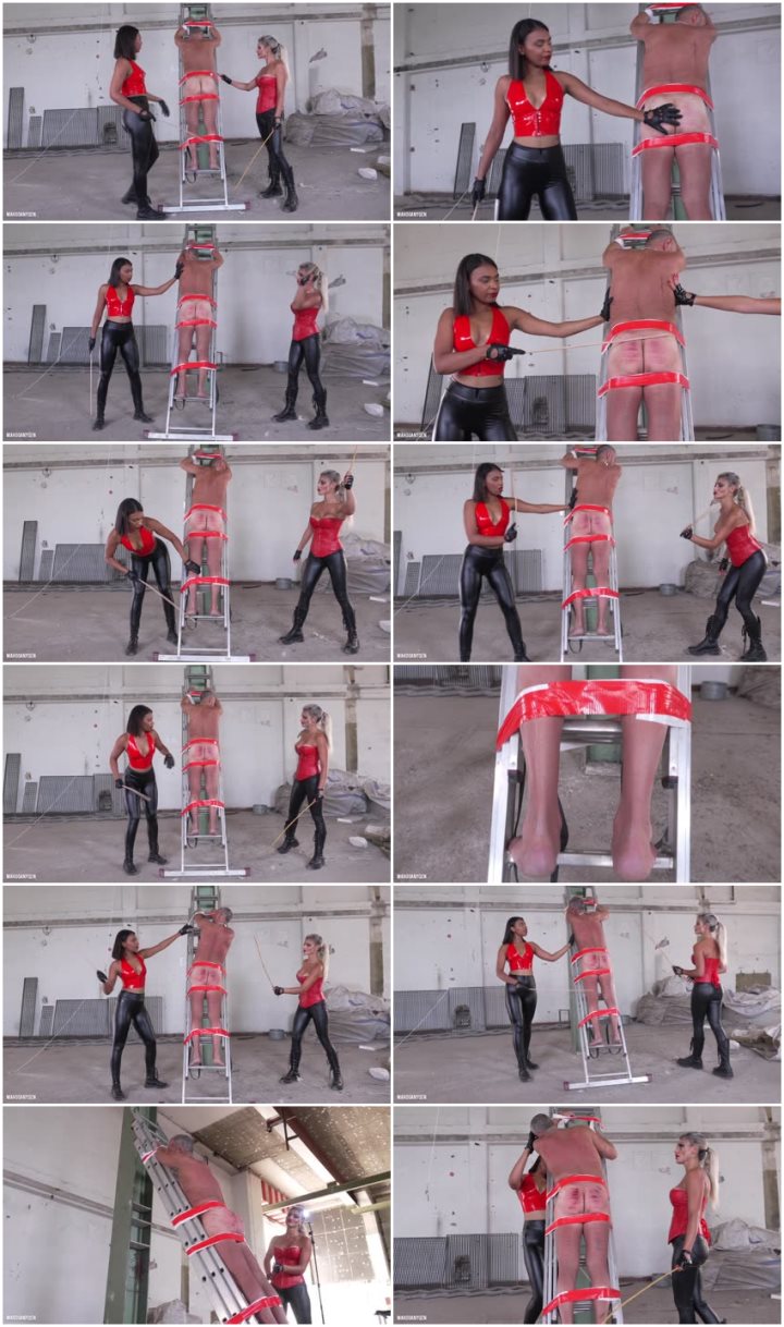 Screenlist MahoganyQen - Caning & Bastinado from Two Mistresses - Full HD/MP4