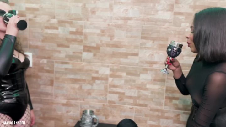 Cover 3 MahoganyQen - CFNM Spit Humiliation from 3 Mistresses | MahoganyQen - Full HD/MP4