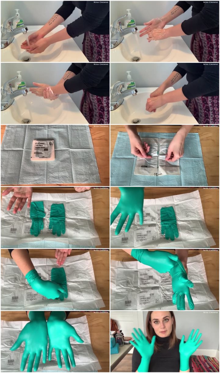 Screenlist Nina Crowne - How To Don Sterile Surgical Gloves - Full HD/MP4