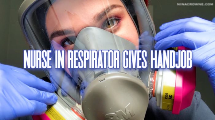 Cover 2 Nina Crowne - Nurse in Respirator Gives Handjob - Full HD/MP4