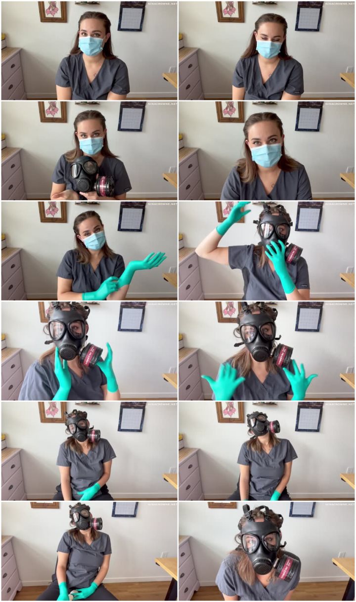 Screenlist Nina Crowne - Nurse Wears Gas Mask & Cums with You - Full HD/MP4