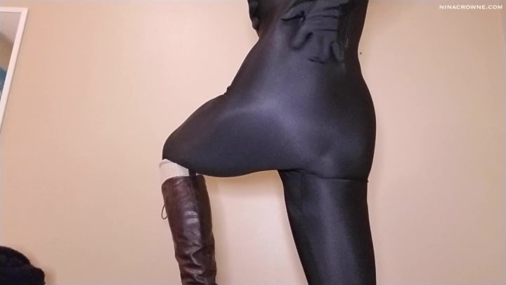 Cover 4 Nina Crowne - Spandex Catsuit Tease - HD/MP4