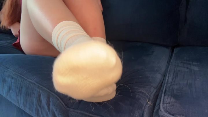 Cover 3 Greedy Emma - Goddess Sock Worship - Foot Feet Fetish Sweaty Stinky Smelly Dirty Gym White Socks Verbal Humiliation - Full HD/MP4