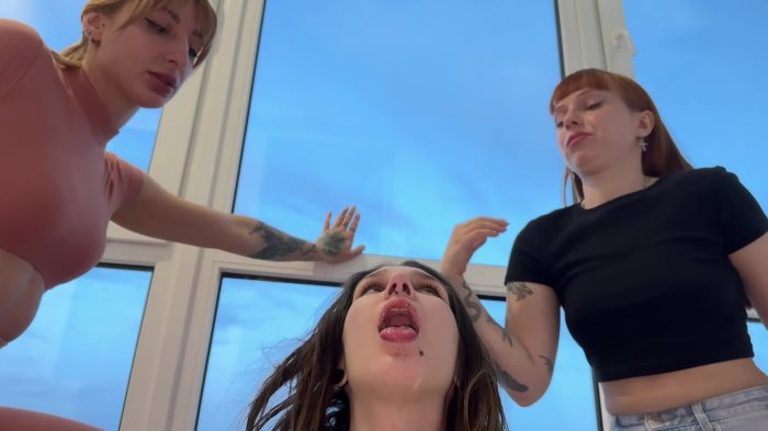 Cover 2 ppfemdom - Mistresses Spit In Slave Girl's Mouth, and She Spits In You - Spitting Hierarchy Lezdom - Full HD/MP4