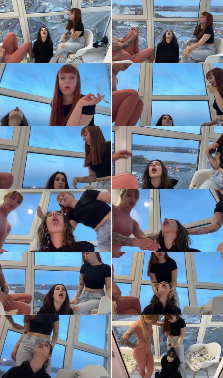 Screenlist ppfemdom - Mistresses Spit In Slave Girl's Mouth, and She Spits In You - Spitting Hierarchy Lezdom - Full HD/MP4