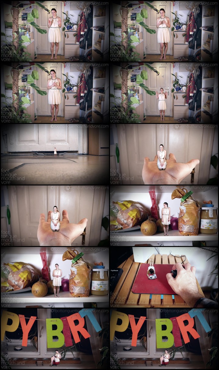 The Incredible Shrinking Girlfriend: A Birthday Surprise (Pov Shrunken Woman Sfx) - Foot Tongue Mouth and Vore - FullHD/MP4 Screenlist