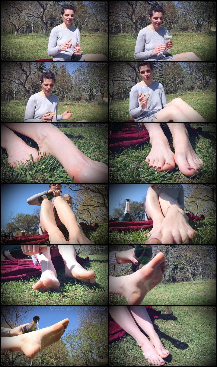 Your Date Pours Your Cheap & Nasty Sparkling Over Her Feet & Makes You Lick It Off In Disgust - Foot Tongue Mouth and Vore - FullHD/MP4 Screenlist